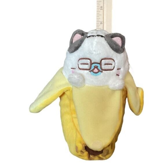 Funko Bananya The Kitty Who Lives in a Banana Dad Plush 8" Crunchyroll Glasses - Picture 2 of 9